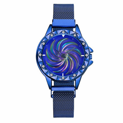Women Magnet Buckle Rotating Watch Luxury Ladies Stainless Steel Quartz Watch Clock Relogio Feminino eprolo