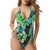 Cut Out Tropical Print Monokini Swimsuit Hypersku