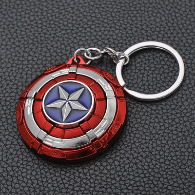 Rotating Captain America Shield Car Keychain Men's Kids Metal the Avengers Keychains Pendant Toys eprolo