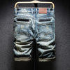 Summer Fashion Brand Design Blue Men Streetwear Ripped Bermuda Jeans Short eprolo