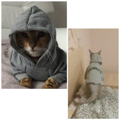 Security Cat Clothes Pet Cat Coats Jacket Hoodies For Cats Outfit Warm Pet Clothing Rabbit Animals Pet Costume eprolo