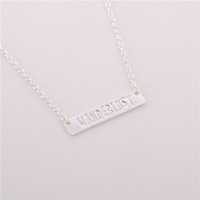 Wanderlust Pendant Necklace Jewelry Letter Pendant Simple Bar Necklace Outdoor Jewelry"Not All Who Wander Are Lost" eprolo