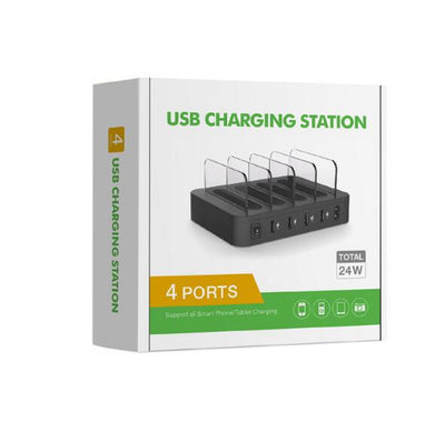 Desktop Quick Charger  4 Ports 24W USB Charger Multi-port USB Charging Station Dock eprolo
