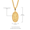 Catholic Religious Virgin Mary Necklace Pendant Stainless Steel Gold Color Cross Medallion Necklace eprolo