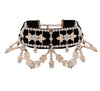 Crystal Rhinestone Choker Necklace Velvet Statement Necklace eprolo