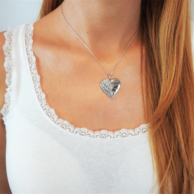 Angel Wings Alloy Pendant Necklace Lettering Metal Personality Necklace For Women Men Jewelry Bijoux Best Gift eprolo