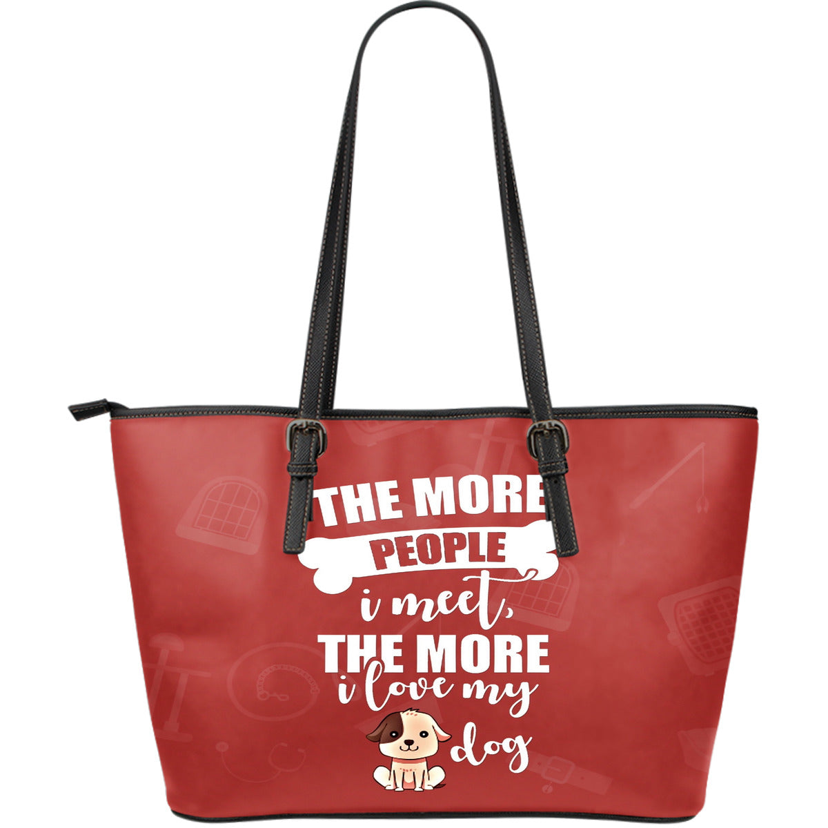NP Love My Dog Leather H Tote Bag Getbrewtaps.com
