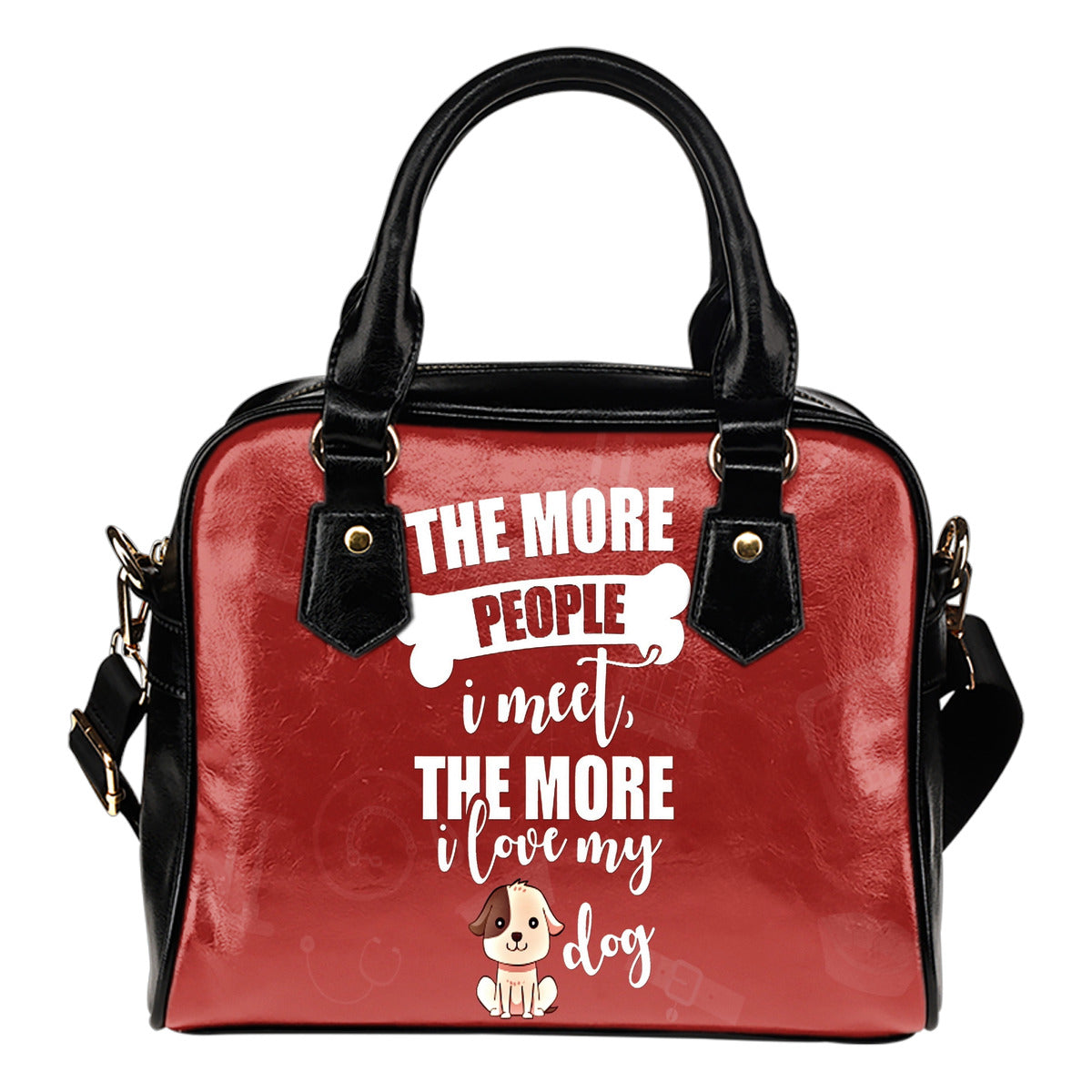 NP Love My Dog Leather Shoulder Handbag Getbrewtaps.com