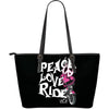 PINK Peace, Love, Ride LARGE PU LEATHER TOTE Getbrewtaps.com