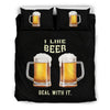 I Love Beer Deal With It Bedding Set Getbrewtaps.com