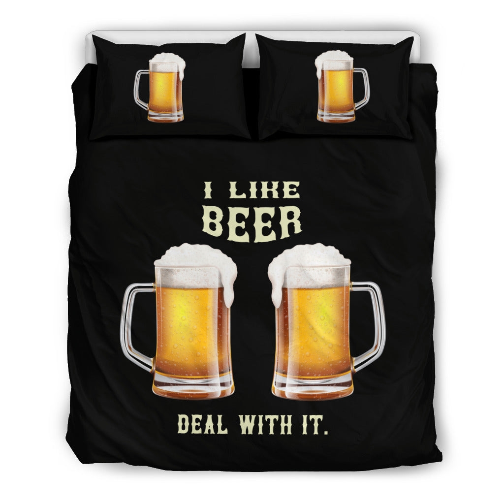 I Love Beer Deal With It Bedding Set Getbrewtaps.com