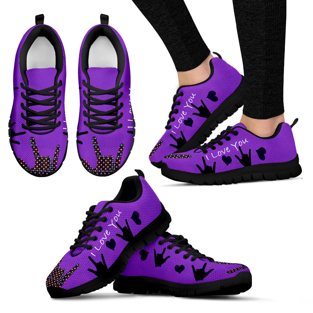 I Love You Women Sneakers - Black Getbrewtaps.com
