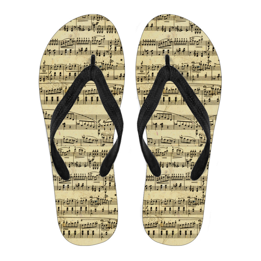 Sheet Music Design Women's Flip Flops Getbrewtaps.com