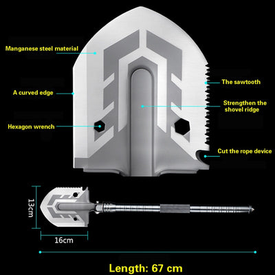 Outdoor Multi-purpose Shovel Garden Tools Folding Military Shovel Camping Defense Security Tools eprolo