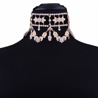 Crystal Rhinestone Choker Necklace Velvet Statement Necklace eprolo