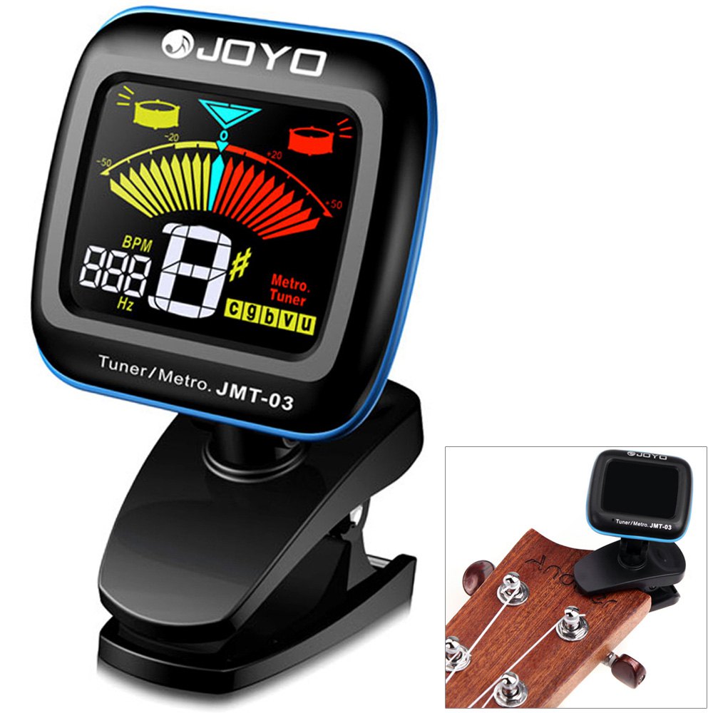 JOYO JMT - 03 Clip-on 360 Degrees Rotation Color LCD Guitar Tuner Metronome for Bass Violin Ukulele eprolo