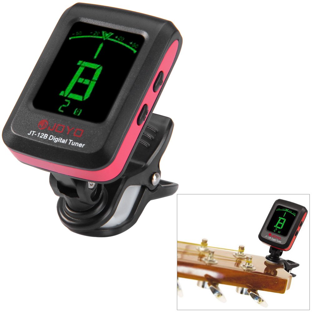 JOYO JT - 12B Clip-on 360 Degrees Rotation LCD Guitar Tuner for Bass Violin Ukulele eprolo