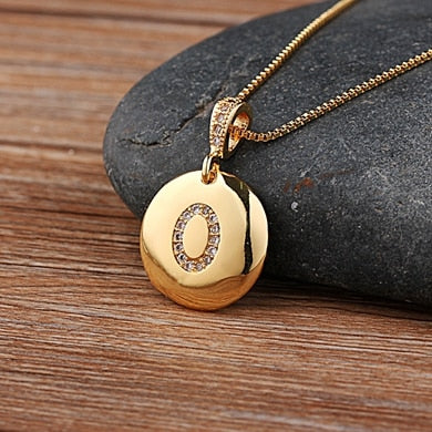 Letter Necklace Gold 26 Letters Charm Necklaces Pendants Copper CZ Jewelry Personalized Necklace eprolo