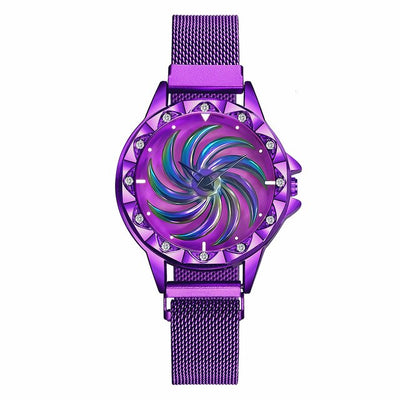 Women Magnet Buckle Rotating Watch Luxury Ladies Stainless Steel Quartz Watch Clock Relogio Feminino eprolo