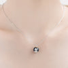 Party Blue Gravel Gem Stone Pendant Necklace S925 Sterling Silver Children Childhood Necklace eprolo