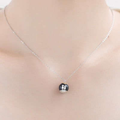 Party Blue Gravel Gem Stone Pendant Necklace S925 Sterling Silver Children Childhood Necklace eprolo