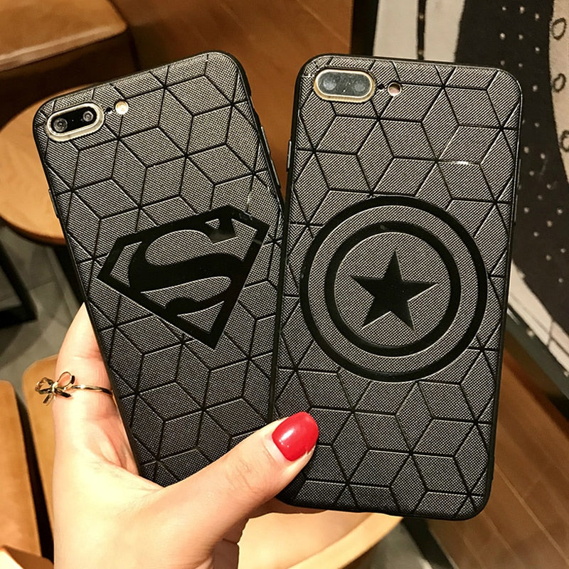 Marvel Avengers Captain America Shield Superhero Case for iPhone 6s 7 8 Plus X 10 Silicone Rubber Cover Ironman coque eprolo