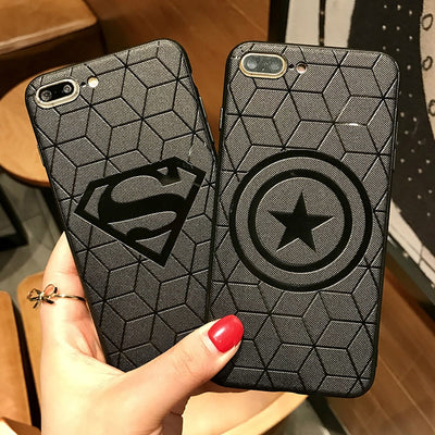 Marvel Avengers Captain America Shield Superhero Case for iPhone 6s 7 8 Plus X 10 Silicone Rubber Cover Ironman coque eprolo