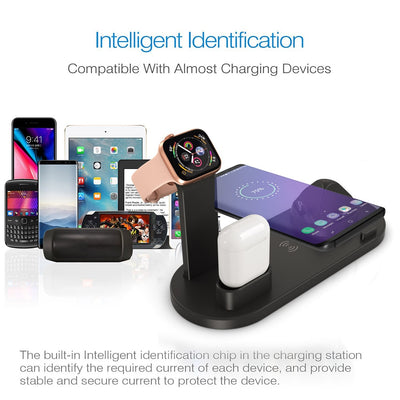 4 in 1 Wireless Charging Dock Station For Apple Watch iPhone X XS XR MAX 11 Pro 8 Airpods 10W Qi Fast Charger Stand Holder eprolo