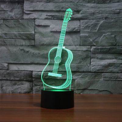 3D Optical Illusion LED guitar Night Light, 7 Color Changing Night Light, Room Decor Light, Table Desk Lamp eprolo