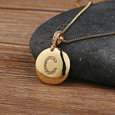 Letter Necklace Gold 26 Letters Charm Necklaces Pendants Copper CZ Jewelry Personalized Necklace eprolo