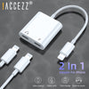 2 in 1 Audio Charge Adapter For iPhone 7 8 Plus X XS XR MAX Dual Lighting 3.5mm Jack Splitter Charger Listening Adapters