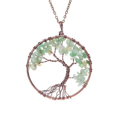 Crystal Natural Stone Tree Necklace eprolo