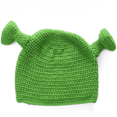 Unisex Balaclava Monster Shrek Hat Wool Winter Knitted Hats Green Party Funny Beanie Skullies Cap for Women Men Pure Handmade eprolo