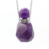 Natural Crystal Hexagonal Perfume Bottle Pendant Necklace  Fluorite Pendant Essential Oil Jar Chain Necklace eprolo