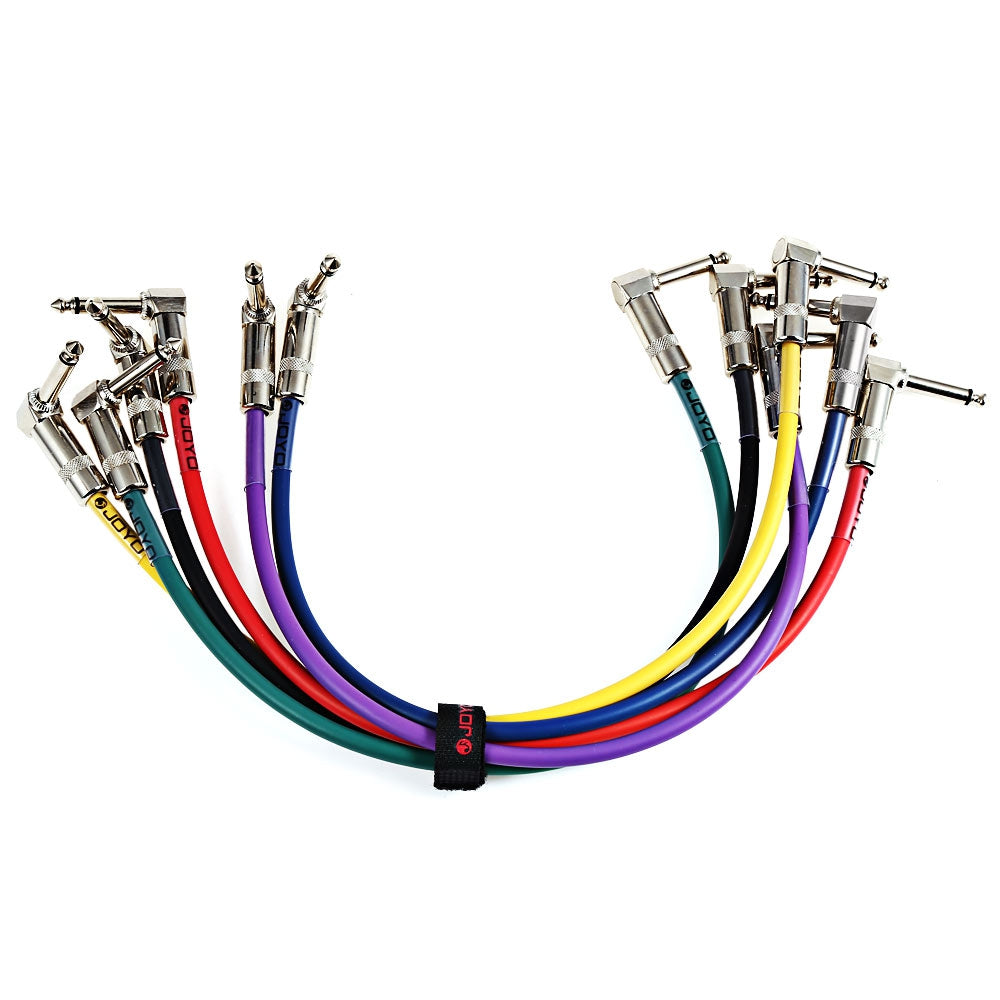 JOYO CM - 05 6pcs 1.2Ft Shielded Mono Cable Guitar Signal Line 6.3mm Male to 6.3mm Male Plug eprolo