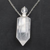 Natural Crystal Hexagonal Perfume Bottle Pendant Necklace  Fluorite Pendant Essential Oil Jar Chain Necklace eprolo