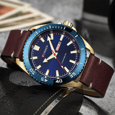 CURREN Luxury watch men Leather Quartz Wrist Watches eprolo