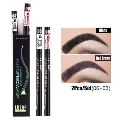 2 Or 1pcs Pro Microblading Eyebrow Tattoo Pen 4 Fork Tips Fine Sketch Liquid Eyebrow Pencil Waterproof Eyebrow Tint Makeup TSLM2 eprolo