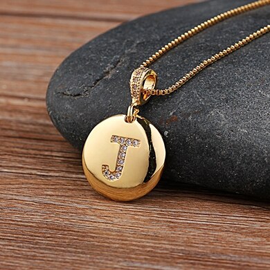 Letter Necklace Gold 26 Letters Charm Necklaces Pendants Copper CZ Jewelry Personalized Necklace eprolo