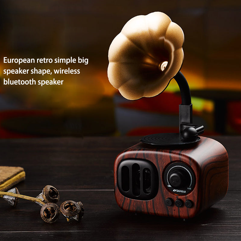 Wooden Bluetooth Speaker Mini Portable Bluetooth Stereo Speaker Radio Support TF Card AUX Subwoofer for Computer Mobile Phone eprolo