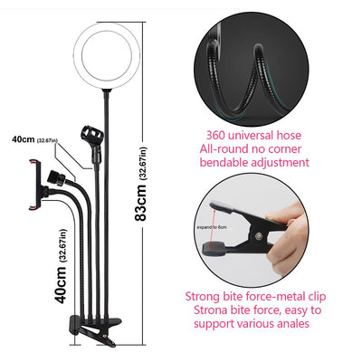8inch LED Ring Light kit for Makeup Tutorial YouTube Video Live Stream For iPad Microphone Phone Holder Selfie Beauty Ring Light eprolo