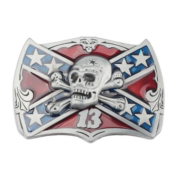 Flag Skull Belt Buckle