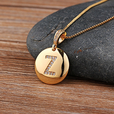 Letter Necklace Gold 26 Letters Charm Necklaces Pendants Copper CZ Jewelry Personalized Necklace eprolo