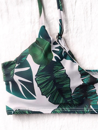 Palm Leaf Print Strappy Bikini Hypersku