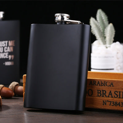 Mini Portable 8OZ Hip Flask Stainless Steel Bottle Lot Black Matte Does Not Fade Flask for Alcohol Rum Whiskey Best Men Gift Set eprolo