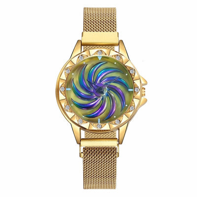 Women Magnet Buckle Rotating Watch Luxury Ladies Stainless Steel Quartz Watch Clock Relogio Feminino eprolo