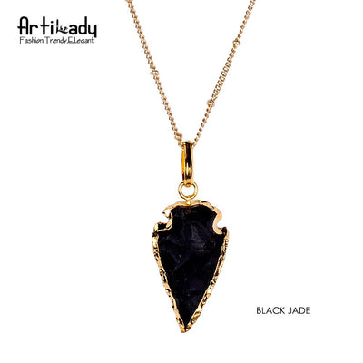 Artilady natural crystal arrows pendant necklace eprolo