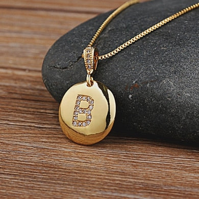 Letter Necklace Gold 26 Letters Charm Necklaces Pendants Copper CZ Jewelry Personalized Necklace eprolo