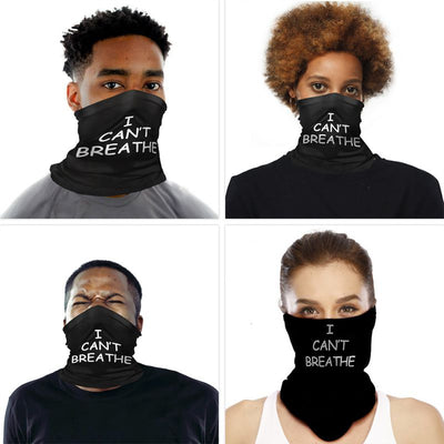 Polyester Bandana Face Scarf I CAN'T BREATHE Protective Riding Face cover Multi-function Magic Head Scarf  For Parade Protest eprolo