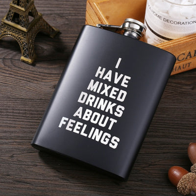 Mini Portable 8OZ Hip Flask Stainless Steel Bottle Lot Black Matte Does Not Fade Flask for Alcohol Rum Whiskey Best Men Gift Set eprolo